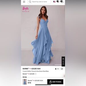 Azazie Barbie Dress Steel Blue